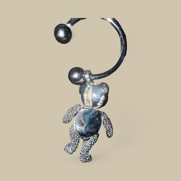 Real Collectibles by Adrienne Rhinestone/Crystal Bear Key Ring/Pendant - Picture 2 of 4